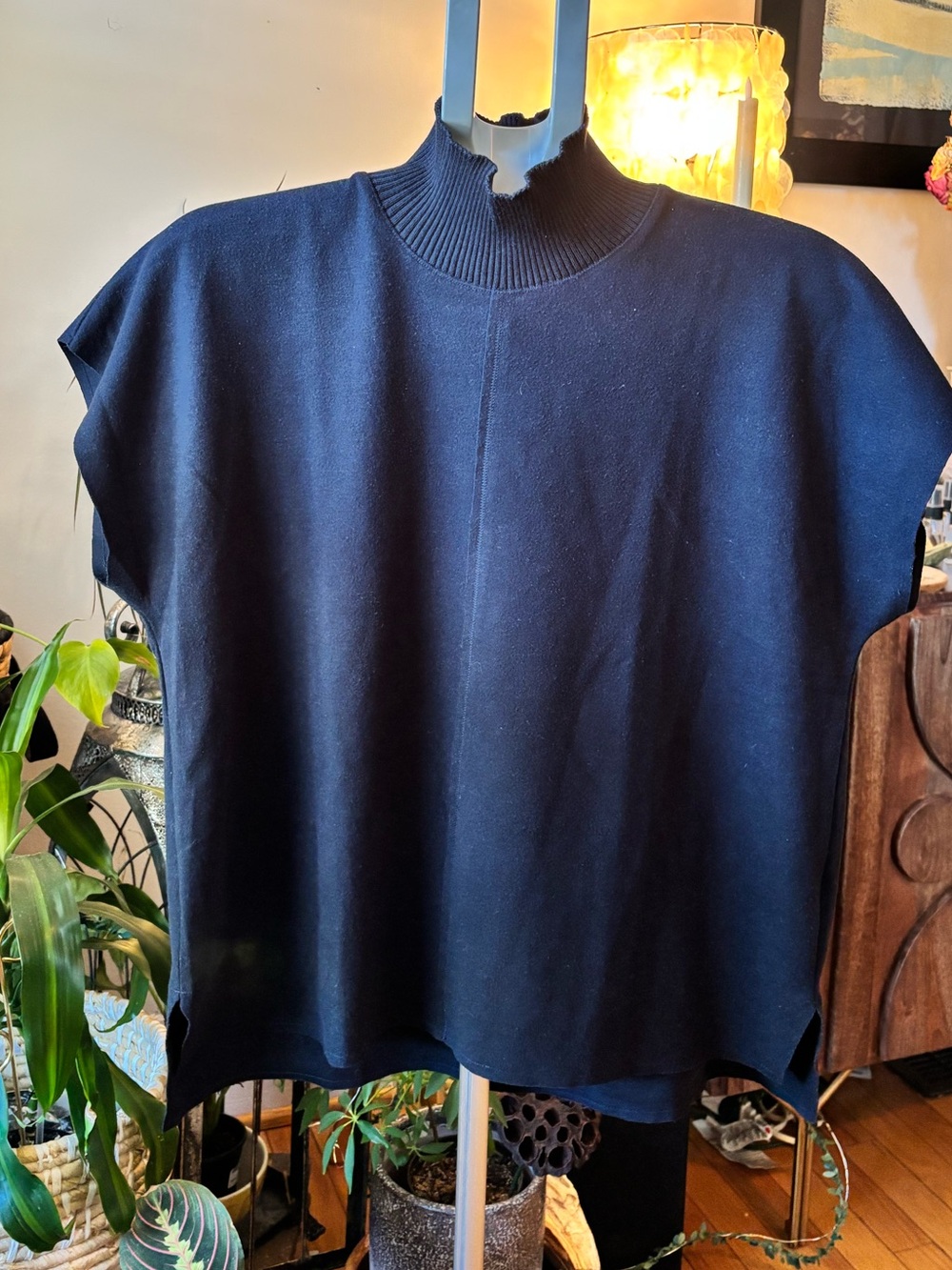 Splendid Winslow Mock Neck Pullover Navy - EUC